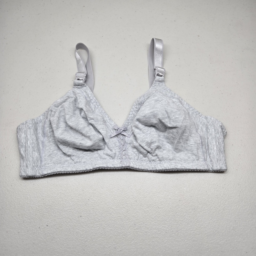 Bali Women Bra 40B Gray‎ Minimizer Wireless Bow Strap Adjustable